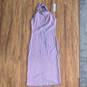Young Fabulous & Broke Purple Ribbed Halter Dress